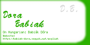 dora babiak business card